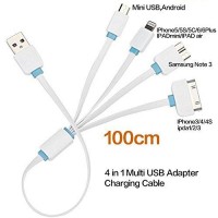 4 in 1 USB Data Cable for iPhone/Samsung Phones (1m)